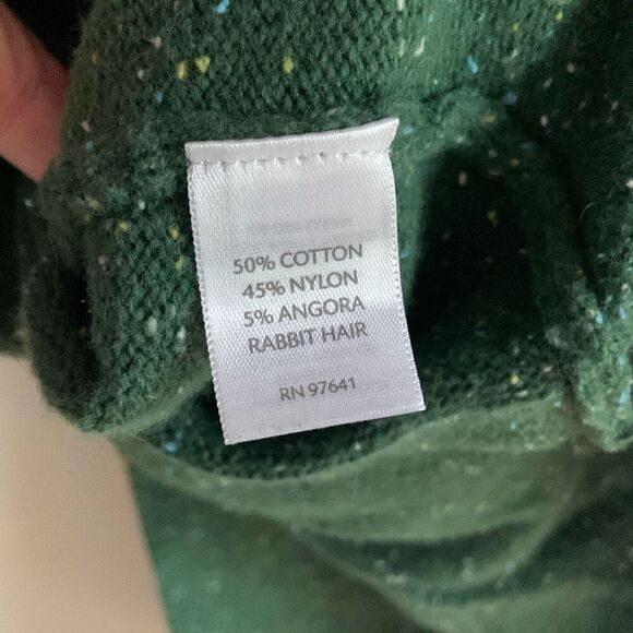 J. JILL Green Speckled Angora Blend‎ Button Cardigan Sweater Size Medium - Picture 10 of 11